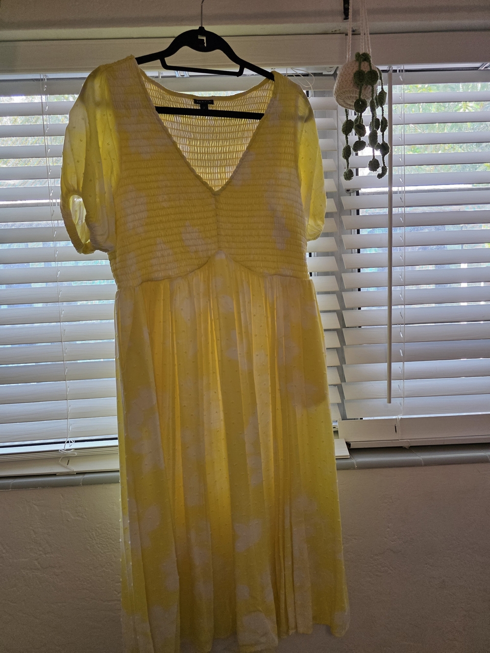 torrid Yellow Smocked V-Neck Midi Dress